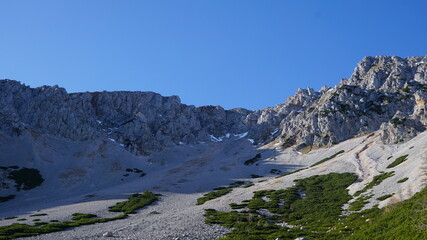 austrian mountains in the snow