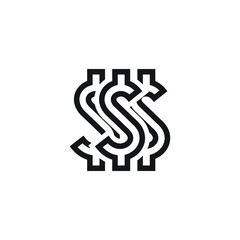 Icon vector graphic of dollar symbol, good for template web etc