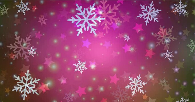 4K looping dark pink, green video sample in carnival style. Modern abstract animation with celebration things. Flicker for video designers. 4096 x 2160, 30 fps.