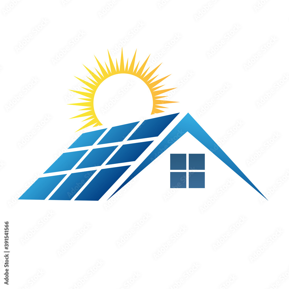 Canvas Prints solar panels roof icon vector button symbol concept vector