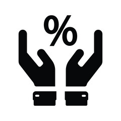 Percentage On Hand Vector Icon