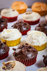 Homemade cup cake assortment