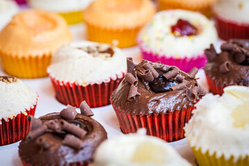 Homemade cup cake assortment