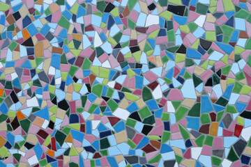 Close-up of a colorful tile mosaic wall
