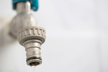 White background bathroom faucet.
