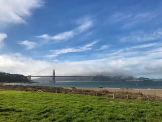 View from Crissy Field to Golden Gate Bridge
