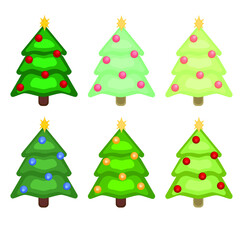 vector Christmas tree set