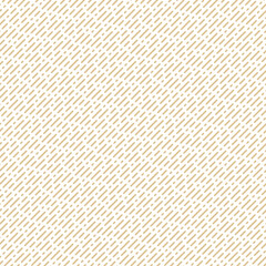 Dash line pattern. Golden vector seamless texture with thin diagonal parallel rounded lines. Abstract gold and white background. Simple minimal ornament. Luxury repeat design for decor, wallpapers