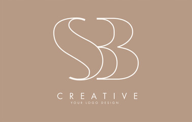 Outline SB S B letters logo design.