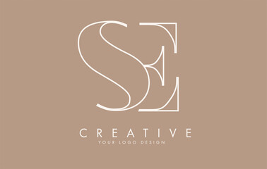 Outline SE S E letters logo design.