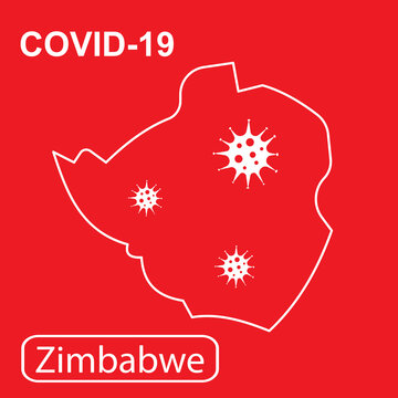 Map of Zimbabwe labeled "COVID-19".