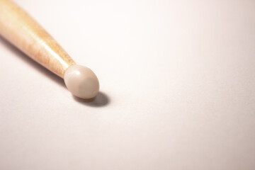 Drumsticks isolated on white background. Wooden drumsticks. Nylon tip drumstick.