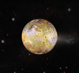 Io, satellite of Jupiter. Elements of this image furnished by NASA's Scientific Visualization...