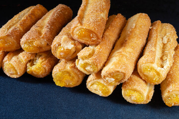 Sweet sticks are with stuffing to rest upon glass table