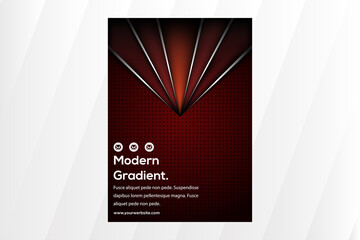 abstract geometric modern gradient book design template with vertical layout use dark red gradient. triangle element combined line. transparency black of little square element. 