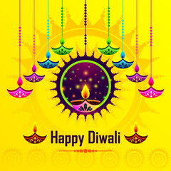 Happy Diwali festival, background, vector illustration, sale banner