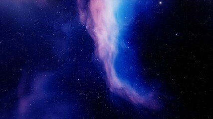 Space background with realistic nebula and shining stars. Colorful cosmos with stardust and milky way. Magic color galaxy. Infinite universe and starry night. 3d render