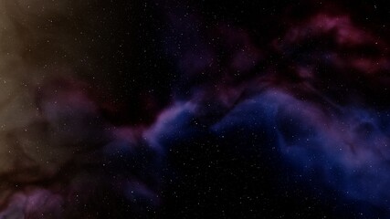 Naklejka na ściany i meble Space background with realistic nebula and shining stars. Colorful cosmos with stardust and milky way. Magic color galaxy. Infinite universe and starry night. 3d render