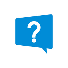 Question mark icon vector in bubble speech, help icon sign