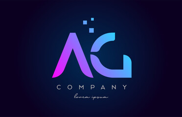 AG A G alphabet letter logo icon combination. Creative design for company and business in blue pink colours