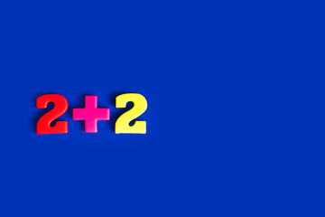 numbers on a blue background