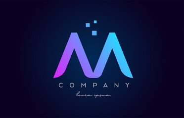 AA A A alphabet letter logo icon combination. Creative design for company and business in blue pink colours