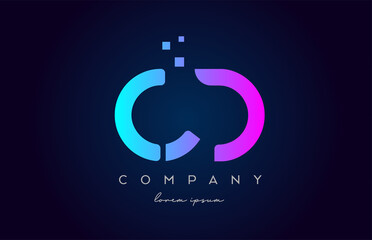 CD C D alphabet letter logo icon combination. Creative design for company and business in blue pink colours