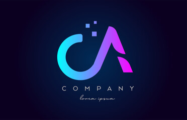 GA G A alphabet letter logo icon combination. Creative design for company and business in blue pink colours