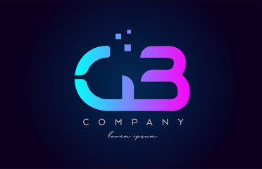 GB G B alphabet letter logo icon combination. Creative design for company and business in blue pink colours