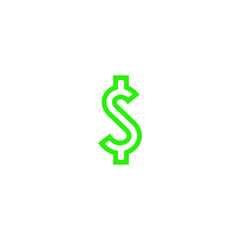Icon vector graphic of dollar symbol, good for template web etc