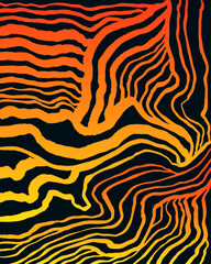 Psychedelic colorful waves. Fantastic art with decorative texture