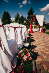 wedding bouquet on the street