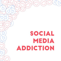 Social media icons. Social media addiction concept