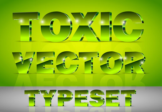 Toxic Green Metallic Typeset