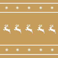 Vector New Year and Christmas ornament and background for design with the image of silhouettes of white beautiful deer and snowflakes.
