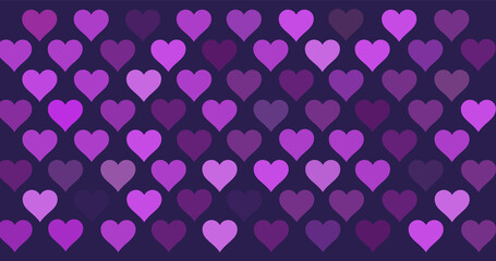 Seamless pattern with purple hearts.