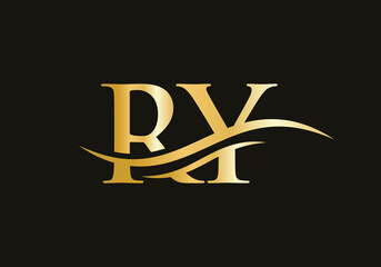 RY logo design. RY Modern creative unique elegant minimal. RY initial based letter icon logo. - obrazy, fototapety, plakaty