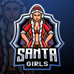 Santa girls mascot. esport logo design