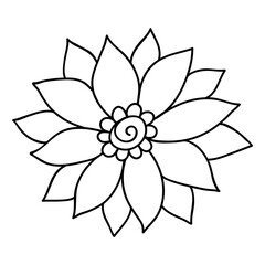 Abstract floral element. Hand drawn art floral