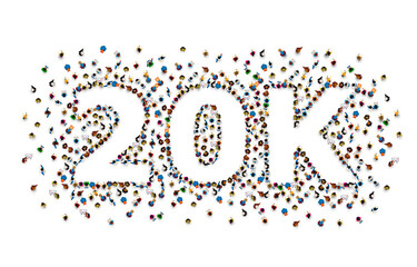 Thank you followers peoples, 20k online social group, happy banner celebrate, Vector
