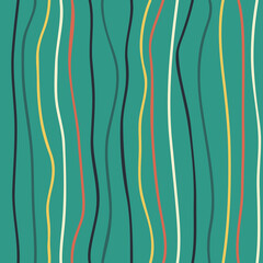 Colorful doodle vertical lines seamless pattern