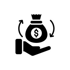 Return of investment Vector Style Solid Icon. Business and Finance EPS 10 File