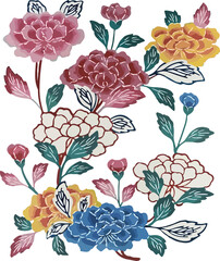 Chinese flowers motifs and design