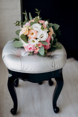 elegant wedding bouquet of fresh natural flowers