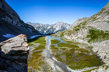 Obraz premium Cow lake, Lac des Vaches, in Vanoise national Park, France