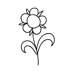Abstract floral element. Simple floral doodle icon