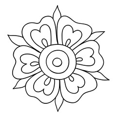 Simple floral doodle icon