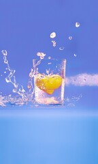 Fototapeta na wymiar lemon in water