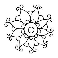 Hand drawn mehendi flower design