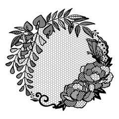 藤と牡丹と蝶のレースのパターン背景 和風イラスト素材 Wall Mural ふわぷか 藤と牡丹と蝶のレースのパターン背景 和風イラスト素材 Wall Mural ふわぷか